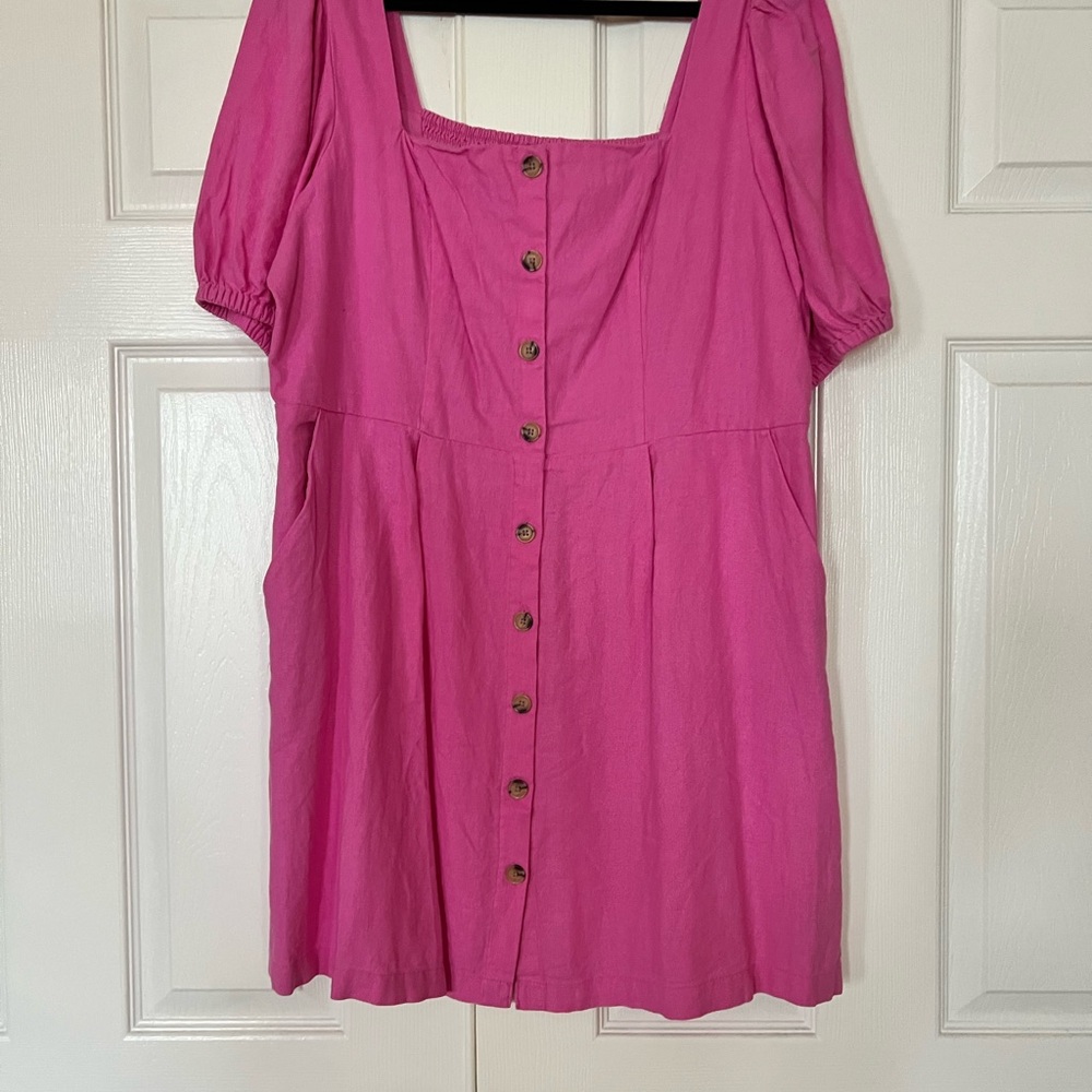 Old Navy Fuchsia Button-Front Blouse